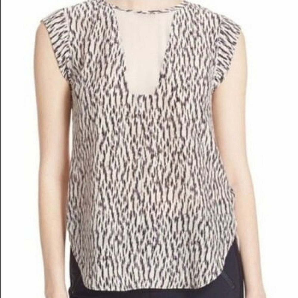 Rebecca Taylor Silk Sleeveless Boxy Blouse Size 2